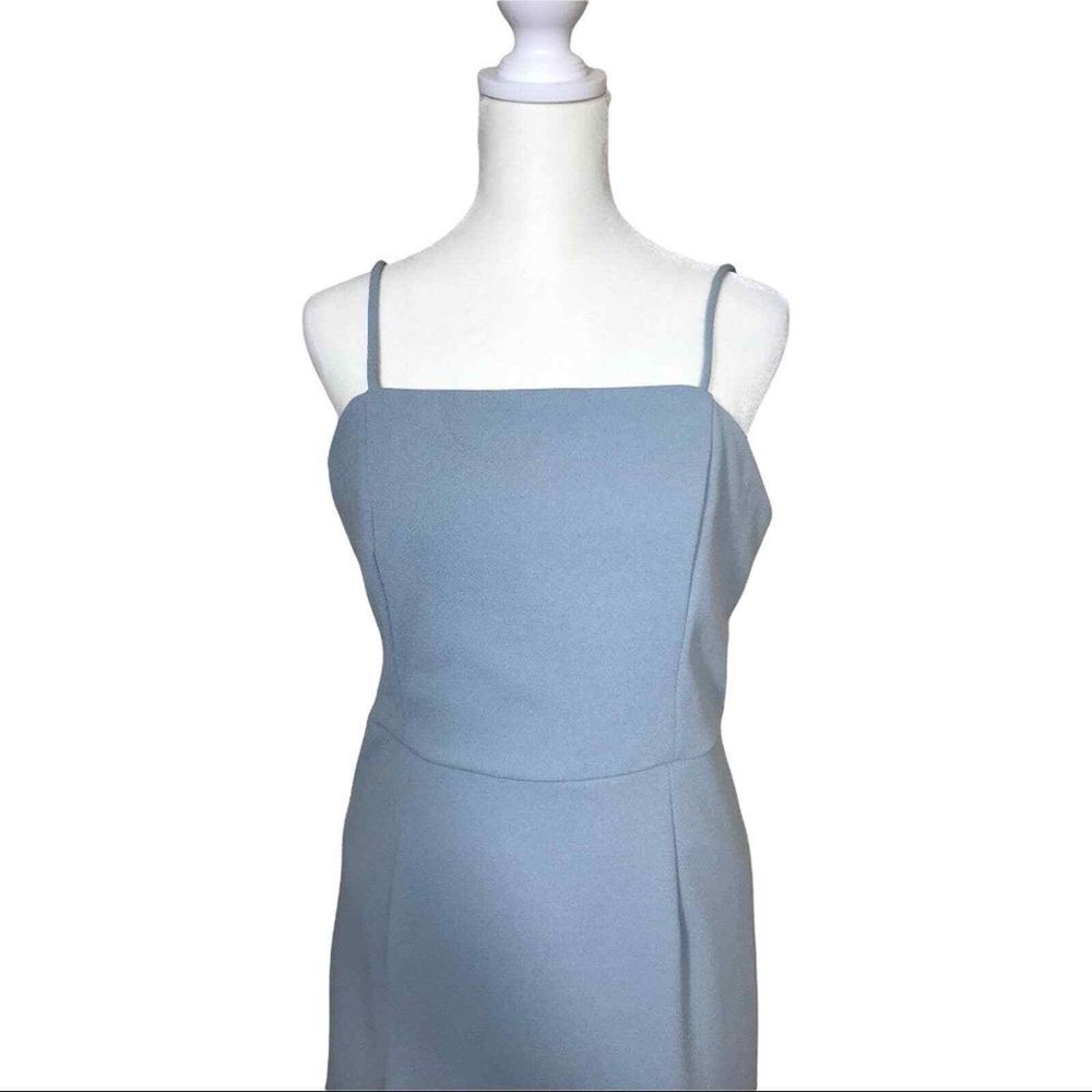She + Sky Dress Womens Large Blue Slate Sleeveless Strappy Mini A Line - Picture 5 of 8